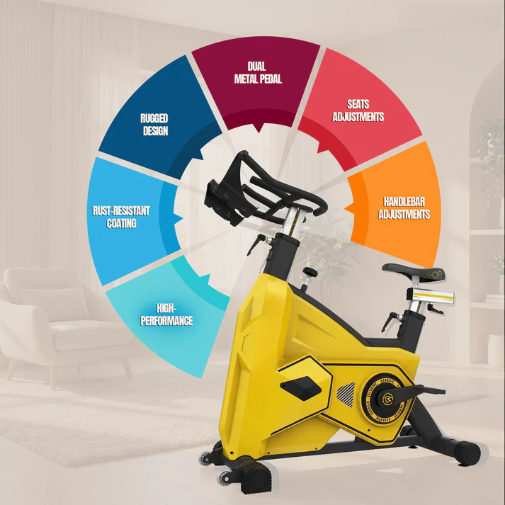 Best Transformer Spinning Bike- FB-5817 Yellow - Image 5