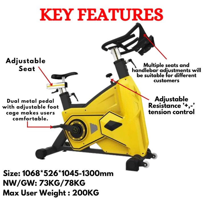 Best Transformer Spinning Bike- FB-5817 Yellow - Image 4